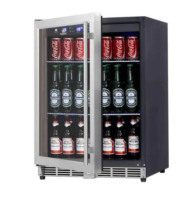 Kings Bottle - 72 Tall Beer And Wine Refrigerator Combo With Glass Door  with Stainless Steel Trim - LIENDE